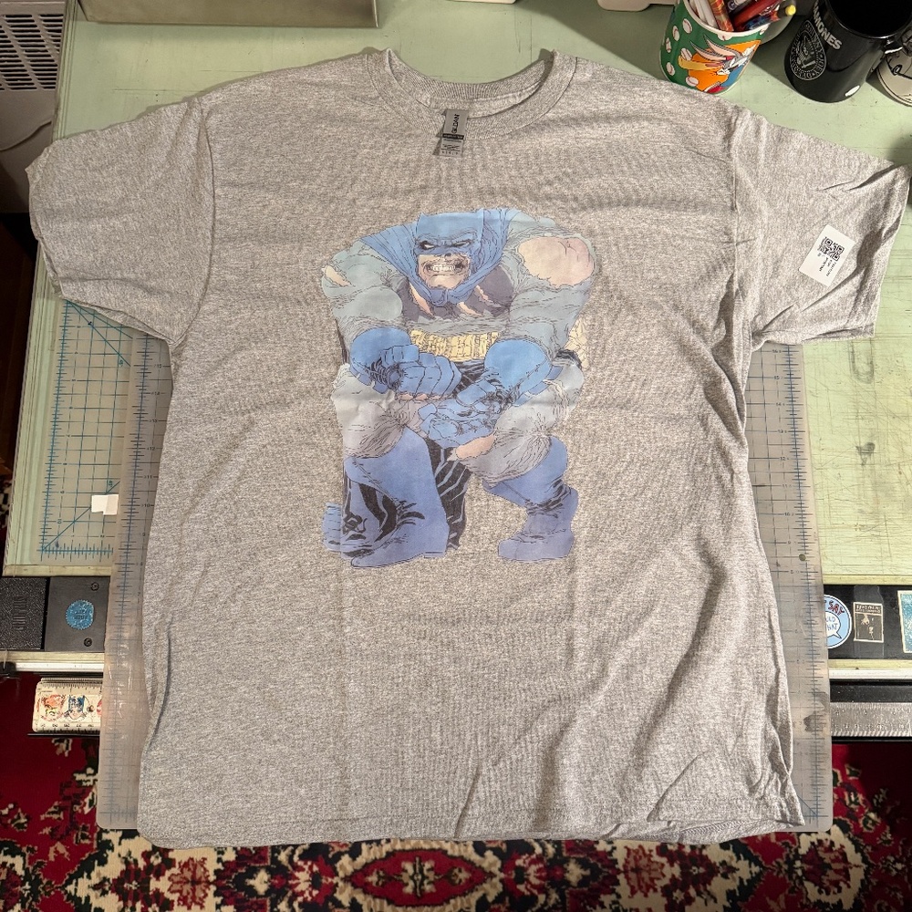 LARGE Batman Shirt Frank Miller DC Comics T-shirt Dark Knight Faux